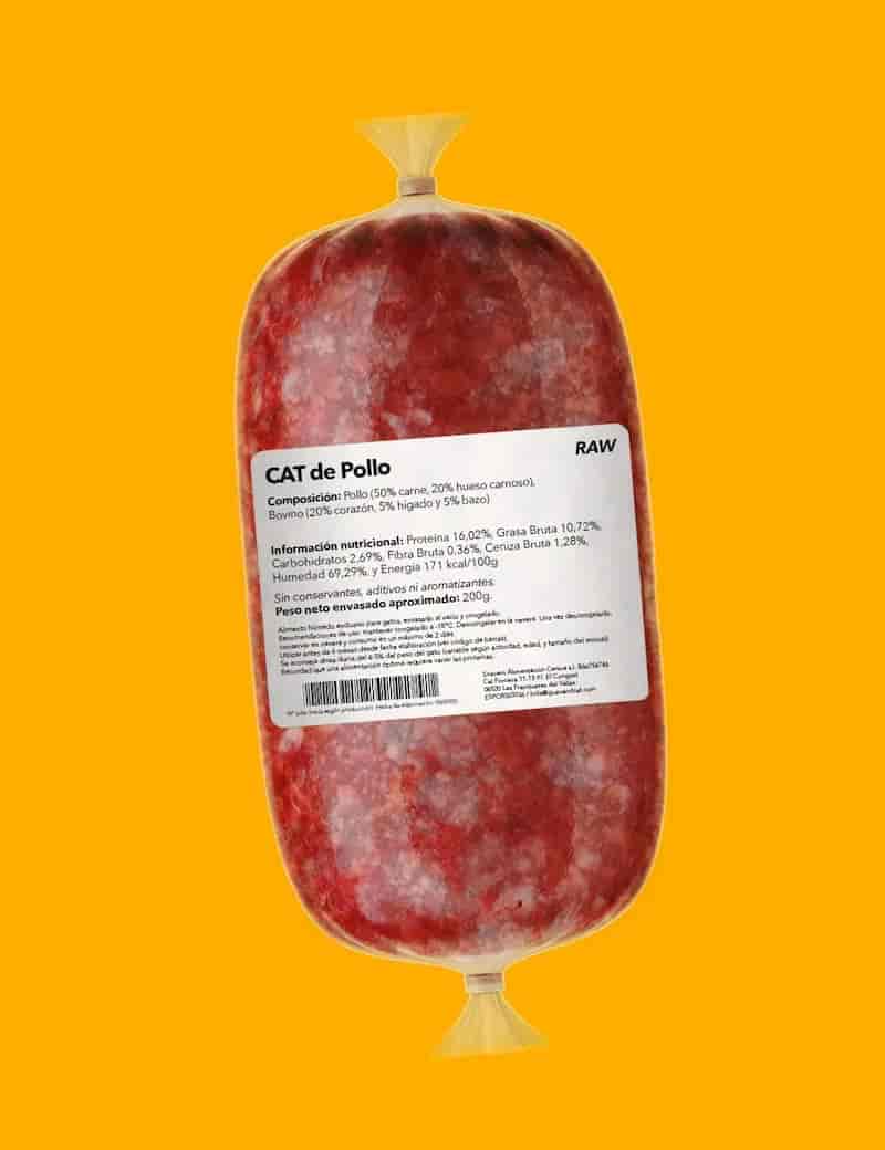 GuauandCat Menú BARF Pollo 200 g para Gatos - Imagen 3