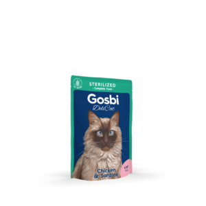 Gosbi DELICAT CHICKEN/SARDINE (Pollo y Sardina) - Alimento Húmedo - 16 uds x 70 g para Gatos Estererilizados