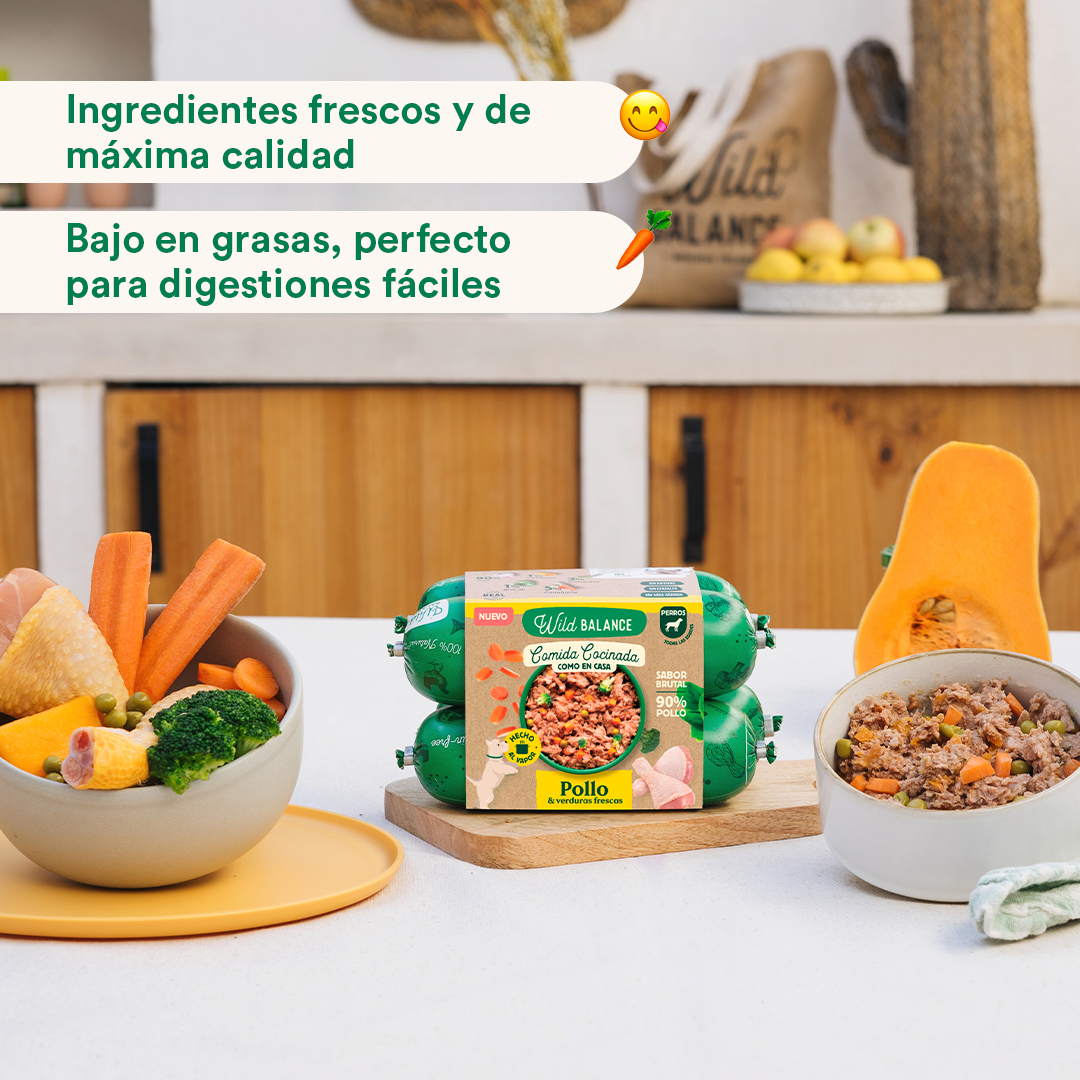 Wild Balance Menú COCINADO de POLLO con Verduras 1,3 kg para Perros - Imagen 3