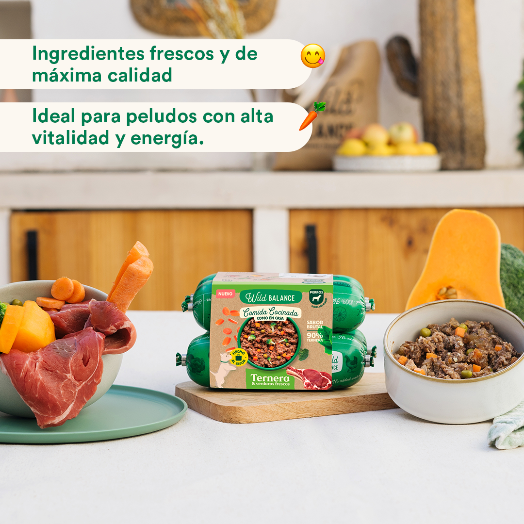 Wild Balance Menú COCINADO de TERNERA con verduras, 1,3 kg para Perros - Imagen 3