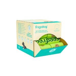 Freedog Caja Bolsas Higiénicas Compostables, Caja 40R/15B T.Única (33x22,5 cm) para Perros y Gatos