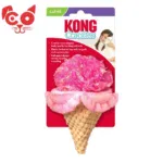 Kong Peluche CONO HELADO Crackles con Catnip (Hierba Gatera) y Sonido Crujiente (17,7x7,6cm) para Gatos