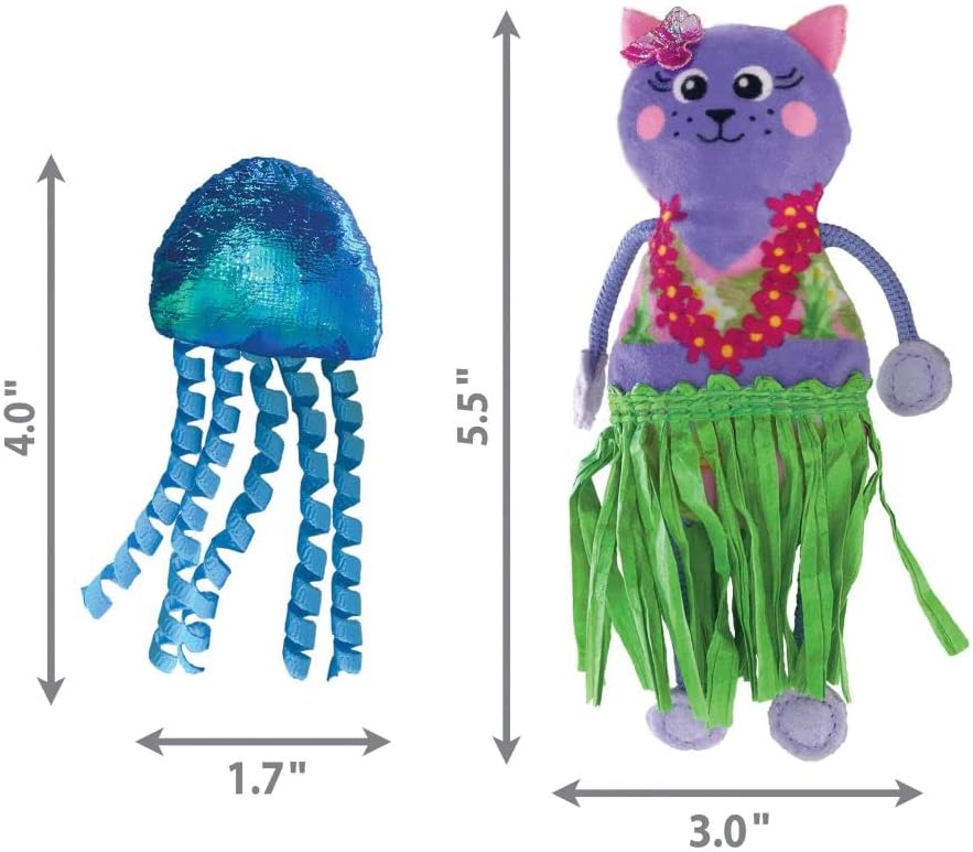 Kong Pack 2 Juguetes Tropics GATA HAWAIANA Y MEDUSA (3x15x13cm aprox) para Gatos - Imagen 2
