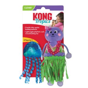 Kong Pack 2 Juguetes Tropics GATA HAWAIANA Y MEDUSA (3x15x13cm aprox) para Gatos