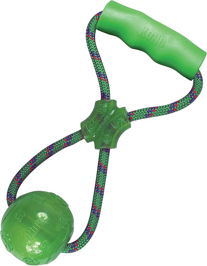 Kong Pelota con CUERDA y ASA con Sonido (Squeezz Ball) T.G (33x12cm aprox) para Perros - Imagen 2