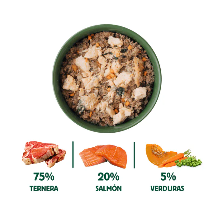 Wild Balance Menú COCINADO SALMÓN CON TERNERA y Verduras Frescas 1,2 kg para Gatos - Imagen 5