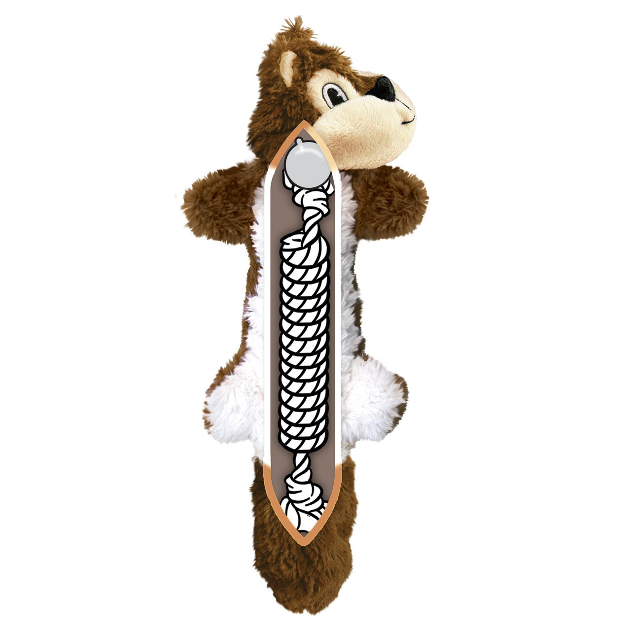 Kong Peluche ARDILLA / Squirrel Knots (con Nudos Internos) y Sonido T.M (36 cm) para Perros - Imagen 2