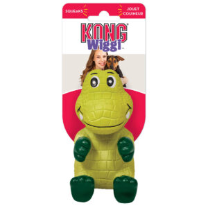 Kong Juguete COCODRILO WIGGI con Sonido Verde T.Grande (25x13cm aprox) para Perros