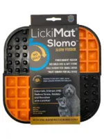 Lickimat Slomo - Comedero Interactivo de Lamido Ed. Especial (Naranja/Negro) 20x20x1,7 cm para Perros