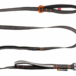 Non-Stop Correa Touring bungee adjustable / Ajustable (2,22 m máx. 23 mm) Negro y Gris para Perros