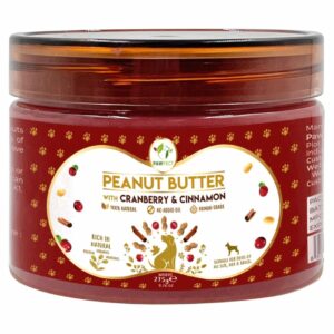 Pawfect Crema de Cacahuete con Arándanos y Canela 100% Natural (Peanut Butter) 275 g para Perros