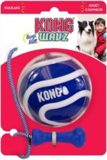 Kong Pelota BUNJIBALL WAVZ con Cuerda Elástica + Mango (con Sonido) para Perros