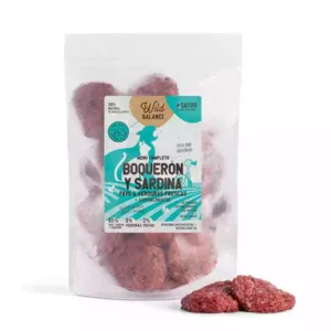 Wild Balance Menú BARF de BOQUERÓN Y SARDINA con Pavo y Verduras 1 kg para Gatos