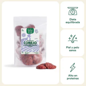 Wild Balance Menú BARF de CONEJO con Verduras Frescas 1kg para Gatos