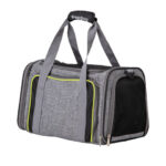 Freedog TRANSPORTÍN HK con 2 compartimentos, T.Única (44x28x28cm) Gris y Verde para Perros y Gatos