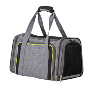 Freedog TRANSPORTÍN HK con 2 compartimentos, T.Única (44x28x28cm) Gris y Verde para Perros y Gatos