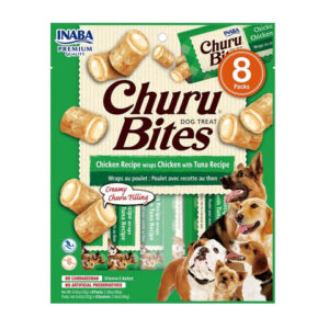 Inaba CHURU Bites/Bocaditos POLLO CON ATÚN (Chicken with Tuna) 96 g, Snack cremoso para Perros