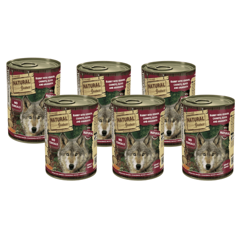 Natural Greatness Lata CONEJO con venado, zanahorias, aceitunas y amaranto 400 g para Perros - Imagen 3