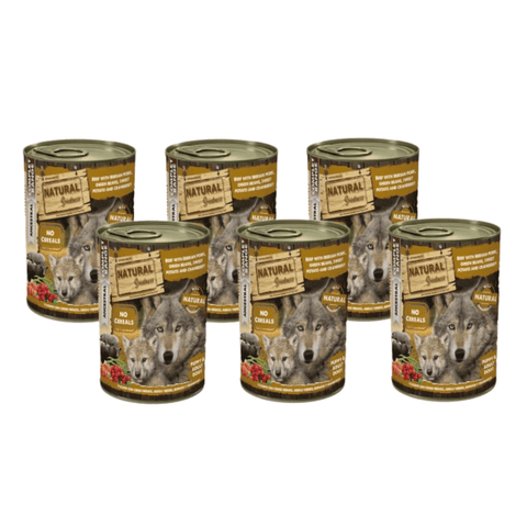 Natural Greatness Lata VACUNO con cerdo ibérico, judías verdes, boniato y arándanos (Puppy & Adult) 400 g para Perros - Imagen 3