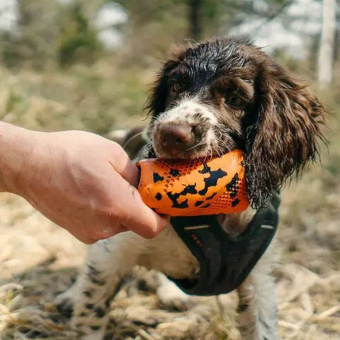 Non-Stop Juguete Mordedor Dog throw toy (de Caucho y Bambú) Naranja/Negro para Perros - Imagen 3