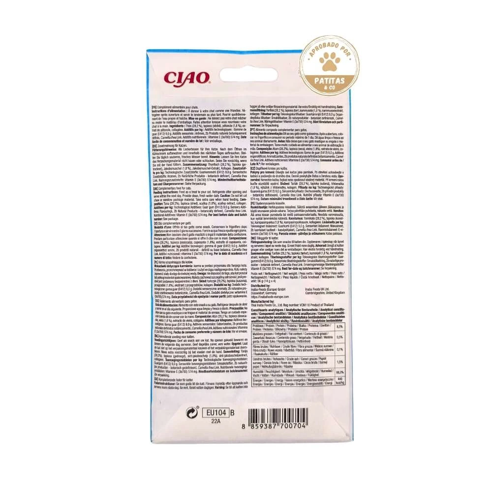 Inaba CHURU ATÚN CON VIEIRA 56 g, Snack cremoso para Gatos - Imagen 2