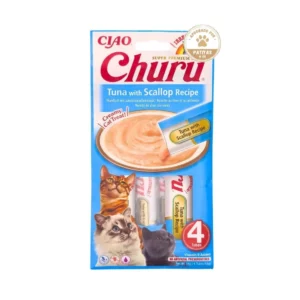 Inaba CHURU ATÚN CON VIEIRA 56 g, Snack cremoso para Gatos