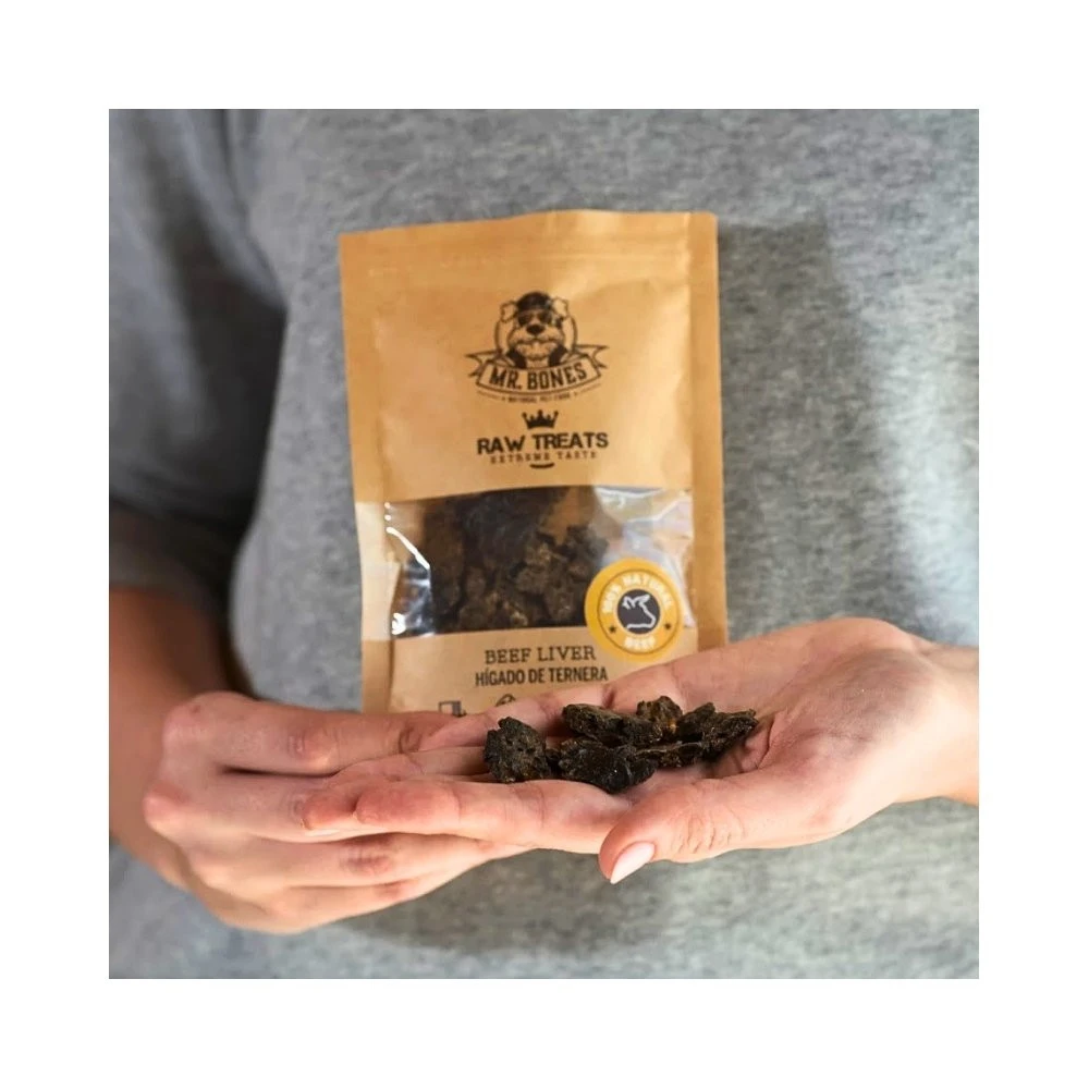 Mr. Bones Snacks Naturales de HÍGADO DE TERNERA 45 g para Perros y Gatos - Imagen 2