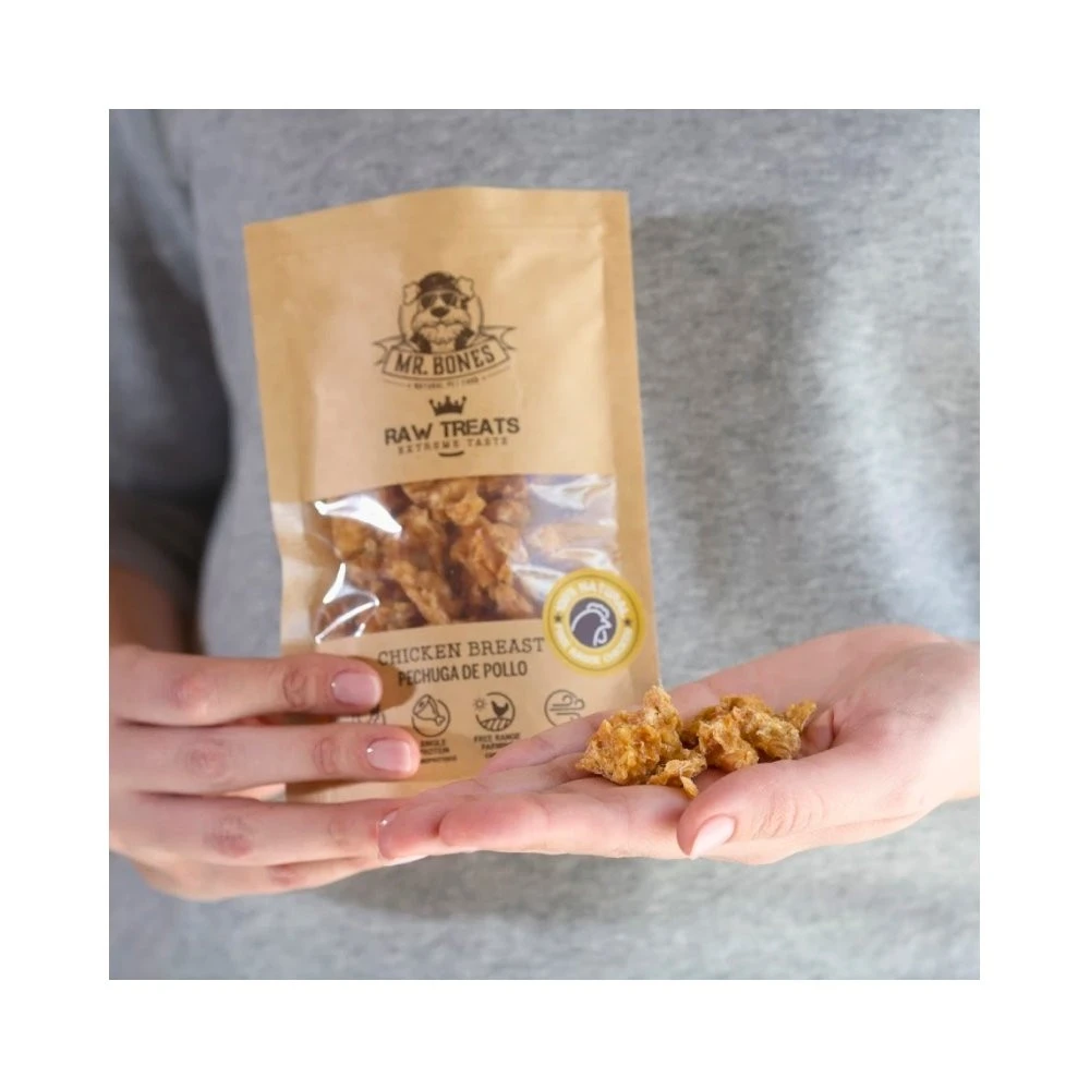 Mr. Bones Snacks Naturales de PECHUGA DE POLLO 45 g para Perros y Gatos - Imagen 2