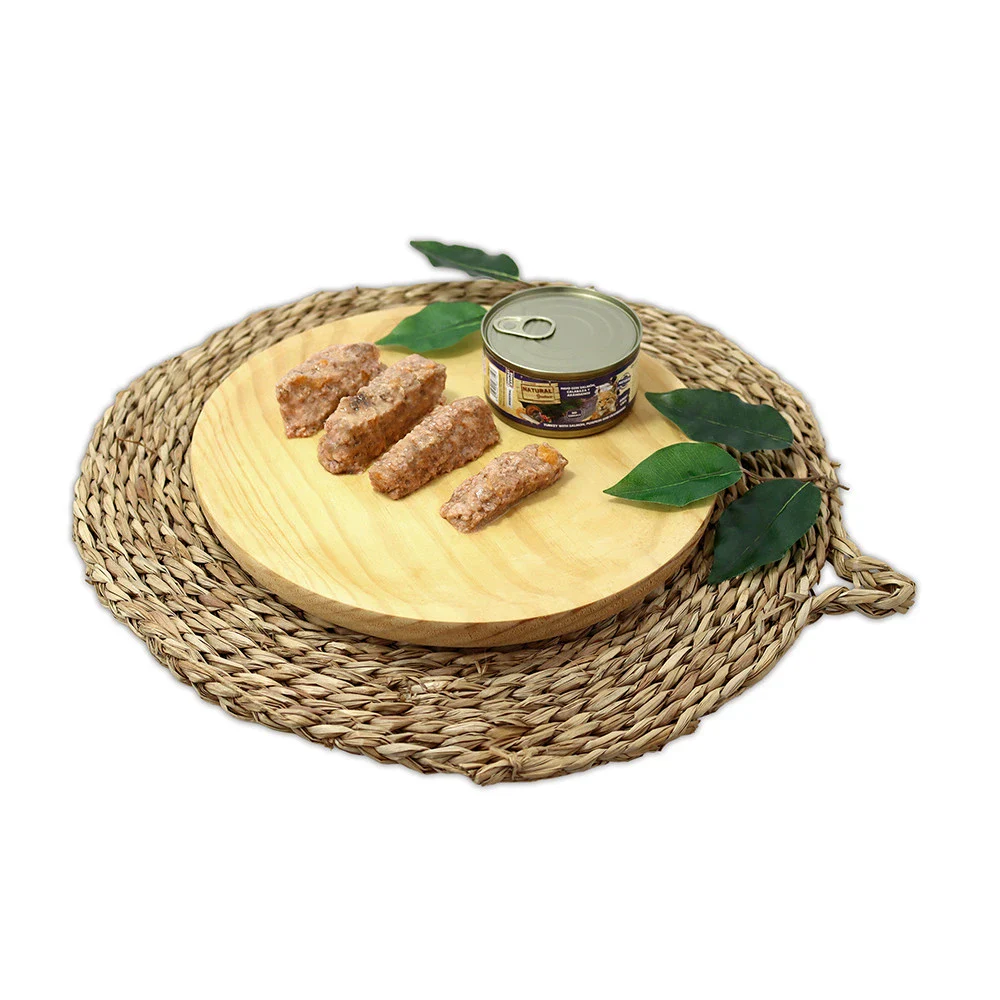Natural Greatness Lata PAVO Y SALMÓN, con calabaza y arándanos 185 g para Gatos - Imagen 2