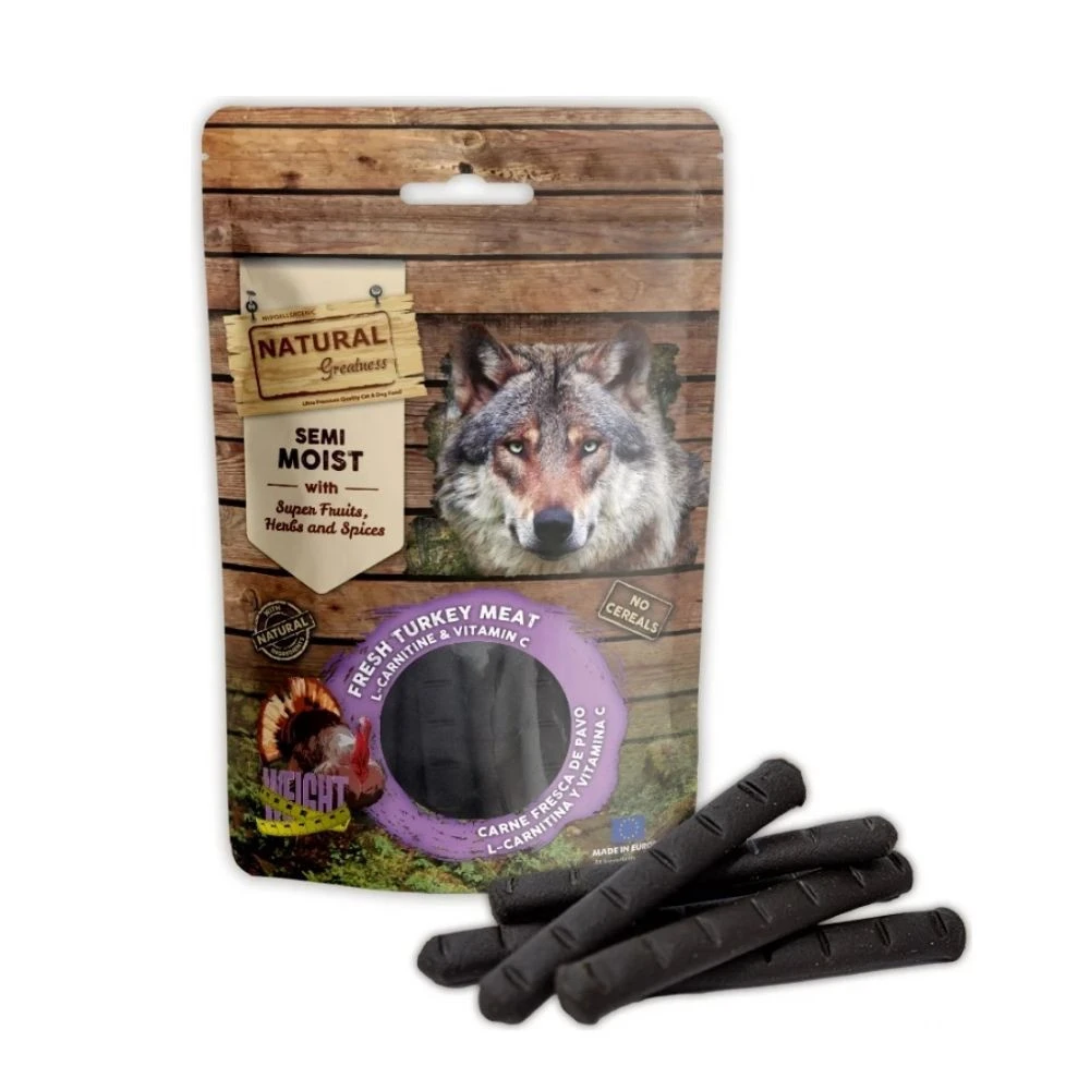 Natural Greatness Sticks/Barritas PAVO semihúmedos Weight Support (L-carnitina y vitamina C) 150 g para Perros - Imagen 4