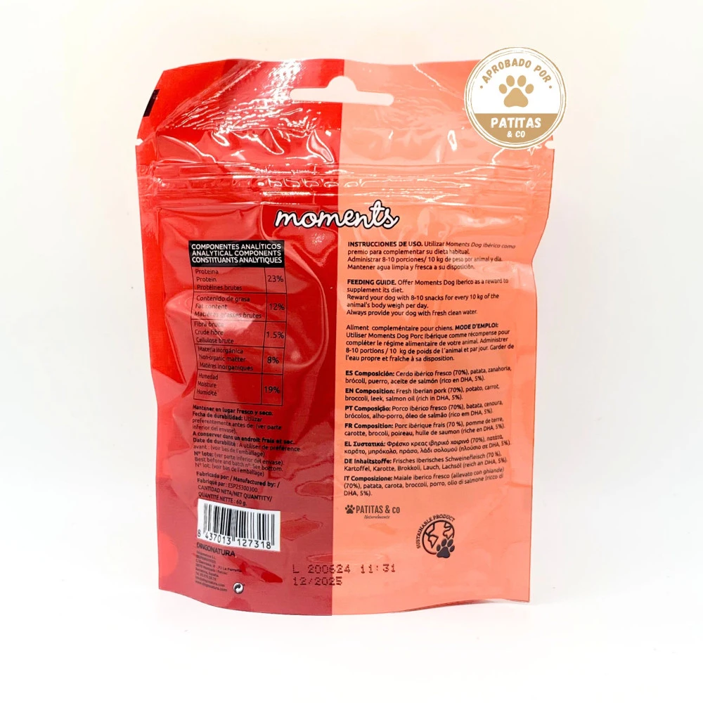 Moments Porciones IBÉRICO 60 g para Perros - Imagen 2