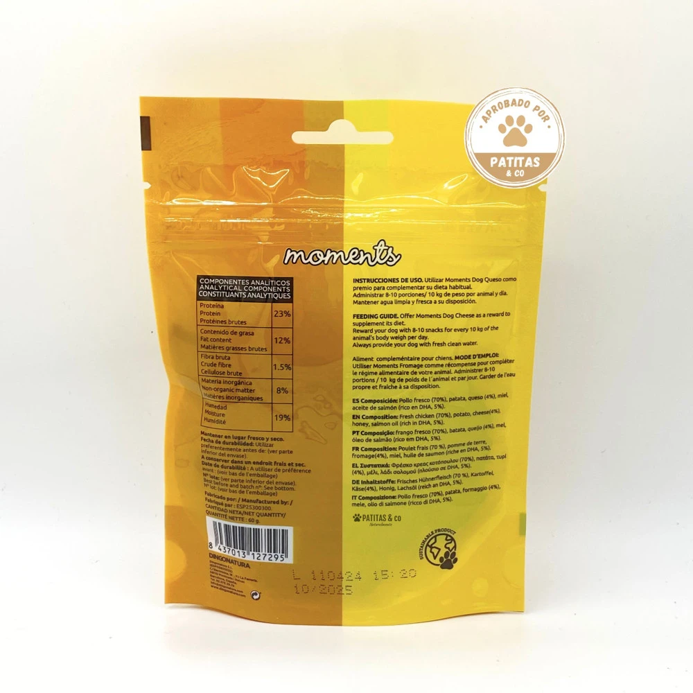 Moments Porciones QUESO 60 g para Perros - Imagen 2