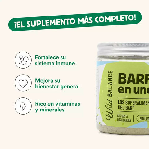 Wild Balance Suplemento BARF EN UNO (Superalimentos del BARF) 100 g para Perros y Gatos - Imagen 2