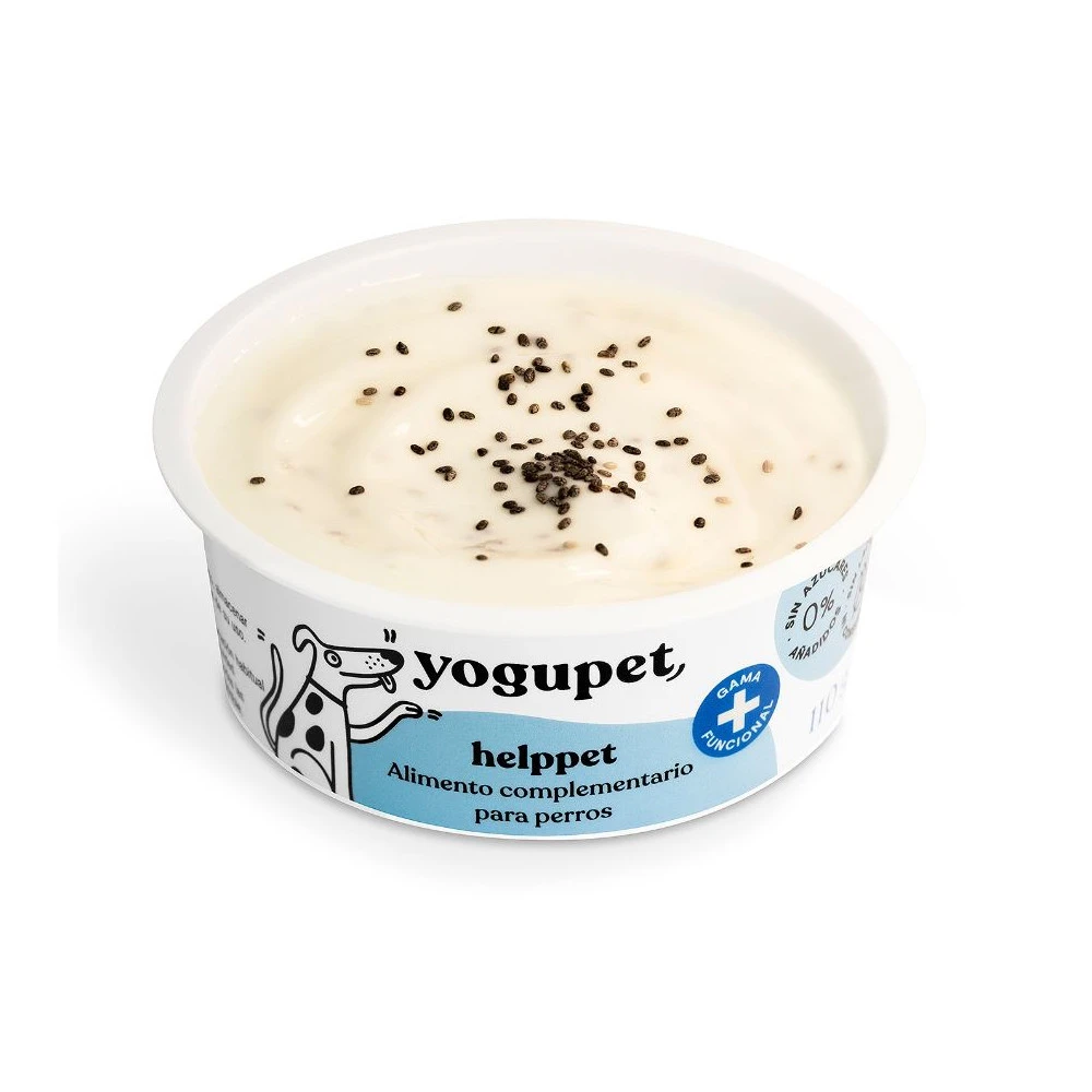 Yogupet Helppet Yogur Natural de CHÍA, INULINA, GINSENG (Sistema Inmunitario) 110 g para Perros - Imagen 2