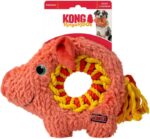 Kong Ringaroos Peluche Cerdo (Pig) con Aro de Cuerda T.M para Perros