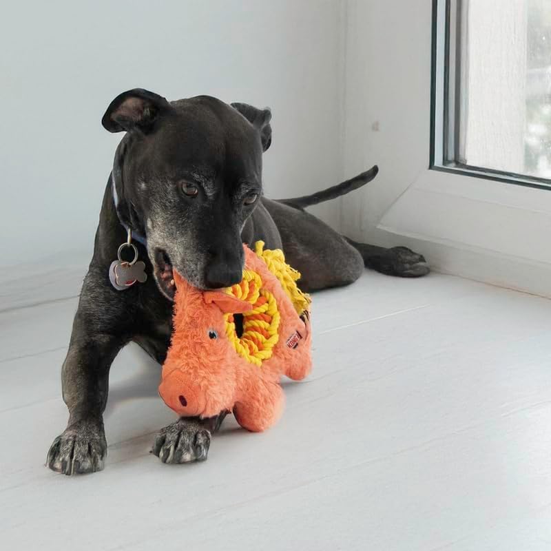 Kong Ringaroos Peluche Cerdo (Pig) con Aro de Cuerda T.M para Perros - Imagen 3