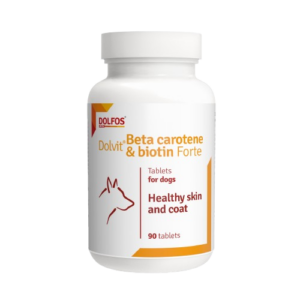 Dolfos Dolvit Beta Caroteno&Biotina Forte - Suplemento Natural Regeneración Piel y Pelo Sano con Zinc y Aminoácidos para Perros y Gatos