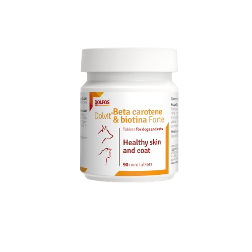 Dolfos Dolvit Beta Caroteno&Biotina Forte - Suplemento Natural Regeneración Piel y Pelo Sano con Zinc y Aminoácidos para Perros y Gatos - Imagen 2