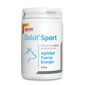 Dolfos Dolvit Sport - Suplemento Natural Agilidad y Energía con L-Carnitina/Arginina y HMB (250 g en polvo) para Perros Deportistas