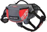 Ezydog Mochila Summit con Soporte de Pecho y Alforjas Roja y Gris para Perros