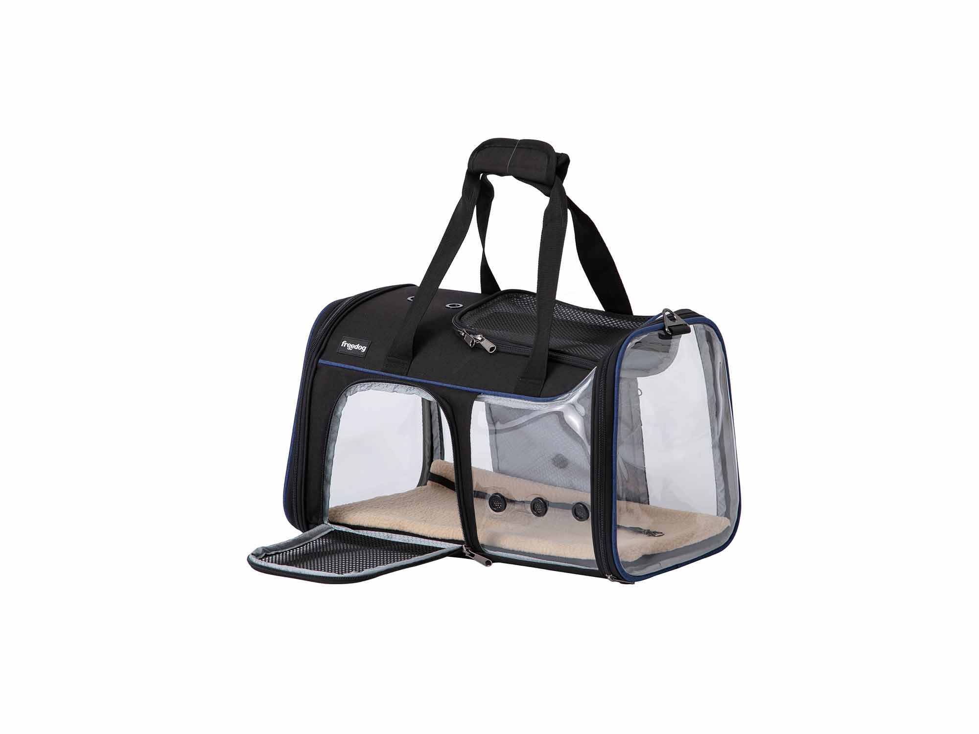 Freedog TRANSPORTÍN Transparente JFK T.Única (49x29x29cm) para Perros y Gatos - Imagen 3