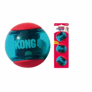 Kong 3 Pelotas ACTION SQUEEZZ Roja y Azul (con Sonido) para Perros