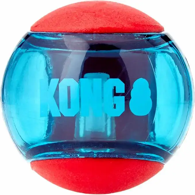 Kong 2 Pelotas ACTION SQUEEZZ Roja y Azul (con Sonido) para Perros - Imagen 2