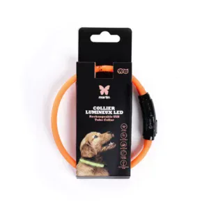 Martin Collar Arka Haok Tubular Silicona Luminoso LED Recargable por USB para Perros