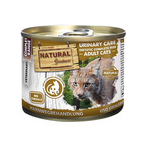 Natural Greatness Lata POLLO Y PAVO Urinary-Struvite (Apòyo Urinario) 200 g para Gatos de Natural Greatness disponible en Emperrados para cuidar a tu peludo.