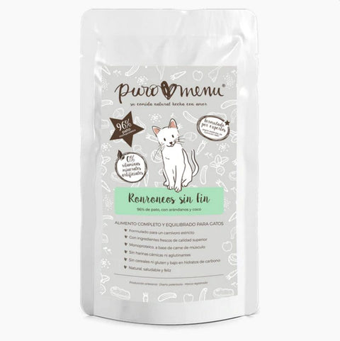 Puromenu Sobre PATO (Ronroneos sin Fin) 100 g para Gatos de Puro Menú disponible en Emperrados para cuidar a tu peludo.