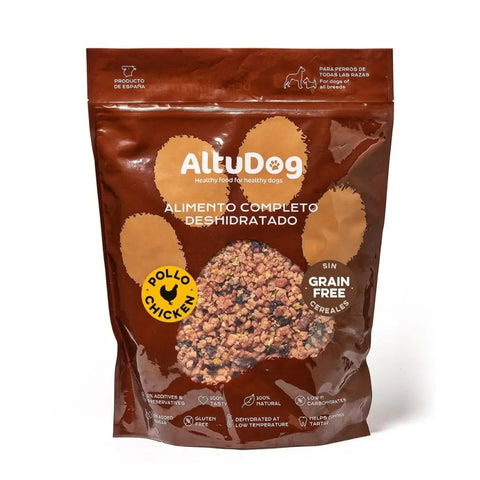 Comida deshidratada para perros sabor pollo sin cereales