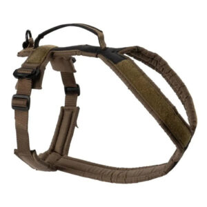 Arnés ergonómico verde aceituna para perros Non-Stop Line con agarre WD