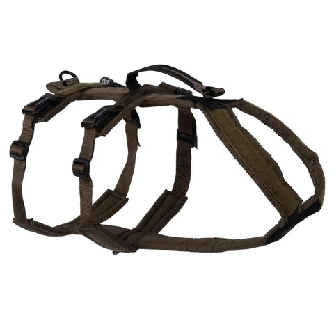 arnés verde aceituna para perros non-stop line harness long wd
