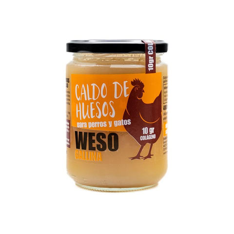 Weso Tarro de Caldo de Huesos de Gallina 400 ml para Perros y Gatos de Weso disponible en Emperrados para cuidar a tu peludo.